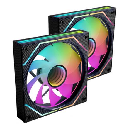 KIT 2xVENTILADOR INTERNO ARGB MARS GAMING MF3DPROX2R NEGRO 120mm ARGB 360º PWM ASPAS INVERTIDAS