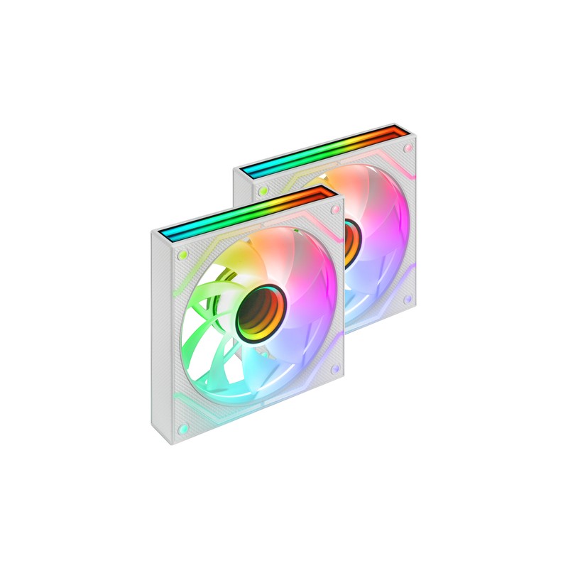 KIT 2xVENTILADOR INTERNO ARGB MARS GAMING MF3DPROX2RW BLANCO 120mm ARGB 360º PWM ASPAS INVERTIDAS