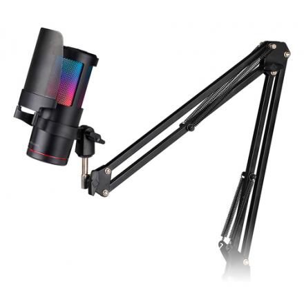 MICRÓFONO DE ESTUDIO PROFESIONAL MARS GAMING MMICSC ADC 192Khz 24BIT BRAZO MECANICO FILTRO POP ARGB