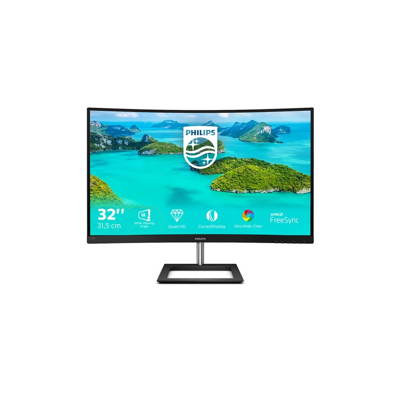 MONITOR 32" DP HDMI VGA PHILIPS 325E1C/00 VA QHD 2560x1440 75hz 4ms 250cd VESA 100x100 NEGRO