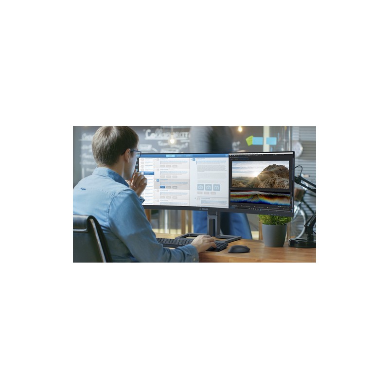 MONITOR 45" CURVO USB-C DP HDMI PHILIPS 45B1U6900C VA 5120x1440 75hz 4ms VESA 2x5W NEGRO