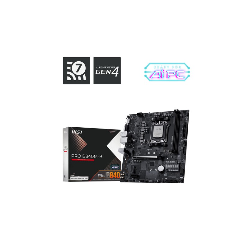 Msi placa base pro b840m-b ddr5 matx