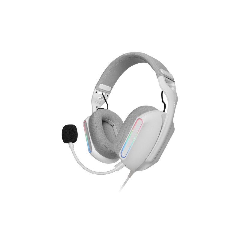 HEADSET MARS GAMING MHPRO ARGB JACK 3.5mm ALIMENTACION USB CONTROL VOLUMEN COLOR BLANCO