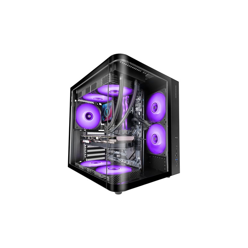 CAJA ATX SEMITORRE MARS GAMING MCCURV NEGRO CRISTAL TEMPLADO CONTINUO GPU MAX. 334mm 1x3.5 2x2.5