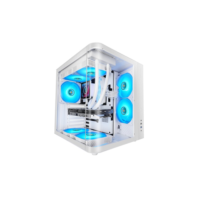 CAJA ATX SEMITORRE MARS GAMING MCCURV BLANCO CRISTAL TEMPLADO CONTINUO GPU MAX. 334mm 1x3.5 2x2.5
