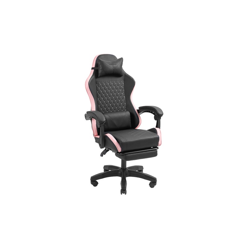 SILLA GAMER MARS GAMING MGCXBPK NEGRA Y ROSA RECLINABLE REPOSABRAZOS AJUSTABLE REPOSAPIES COJINES
