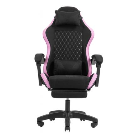 SILLA GAMER MARS GAMING MGCXFGRBL NEGRA Y ROSA RECLINABLE REPOSABRAZOS AJUSTABLE REPOSAPIES COJINES