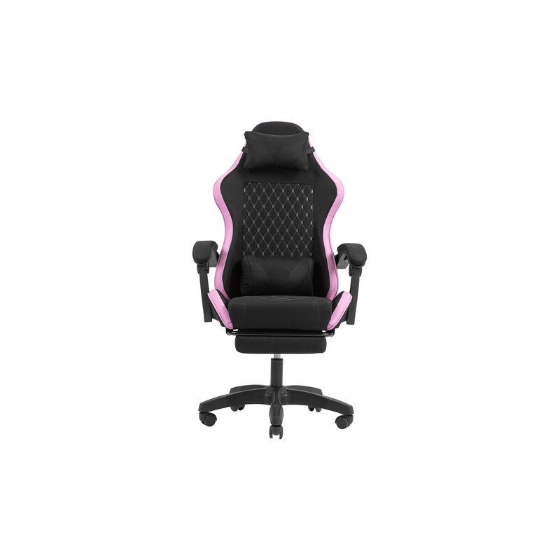 SILLA GAMER MARS GAMING MGCXFGRBL NEGRA Y ROSA RECLINABLE REPOSABRAZOS AJUSTABLE REPOSAPIES COJINES