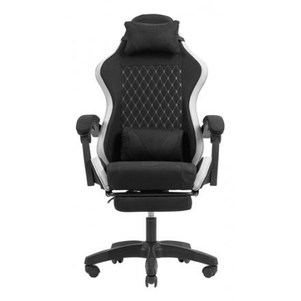 SILLA GAMER MARS GAMING MGCXFGRBL NEGRA Y BLANCA RECLINABLE REPOSABRAZO AJUSTABLE REPOSAPIES COJINES