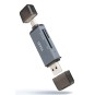 LECTOR TARJETAS TOOQ USB 3.0 (USB-C+USB-A) SD/TF GRIS