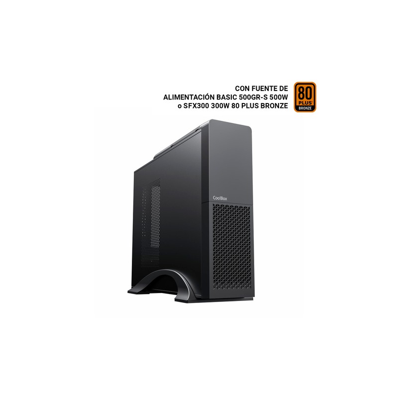 CAJA MICROATX SLIM COOLBOX T313-BZ 1x 3.5″ 2x2.5″ GPU 225max LOW PROFILE FUENTE 300SBZ 80+ BRONZE