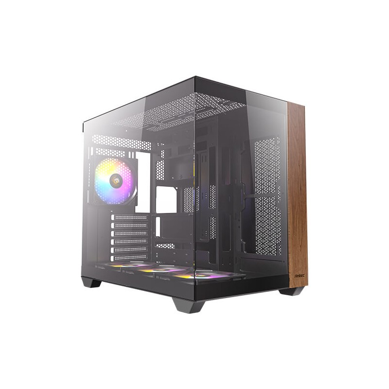 CAJA ANTEC CX800 ARGB ATX WOOD 2XVENT REV 120 MM 1X120MM 2XUSB SN FUENTE