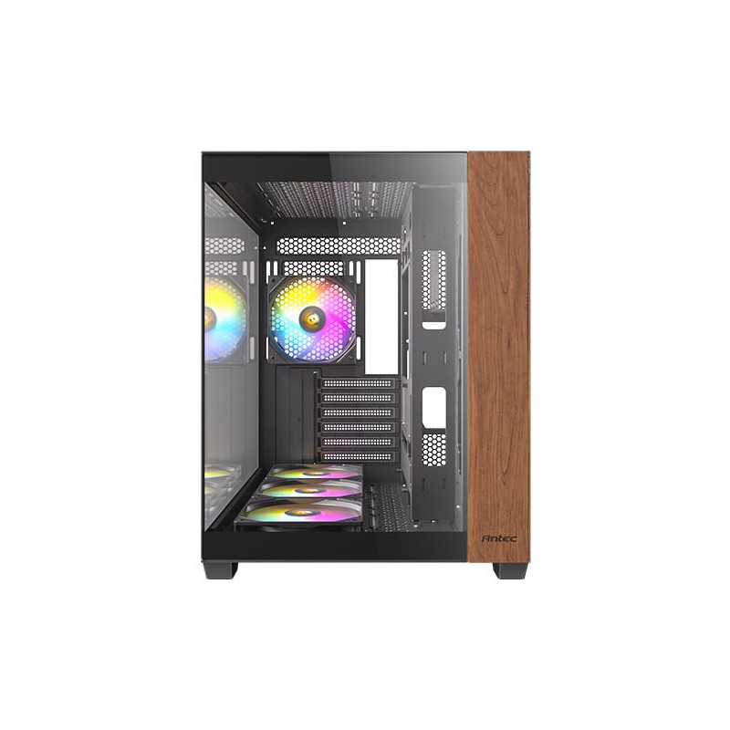CAJA ANTEC CX800 ARGB ATX WOOD 2XVENT REV 120 MM 1X120MM 2XUSB SN FUENTE