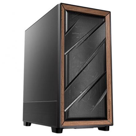 CAJA ANTEC FLUX SE ATX WOOD NEGRO 2XUSB SN FUENTE