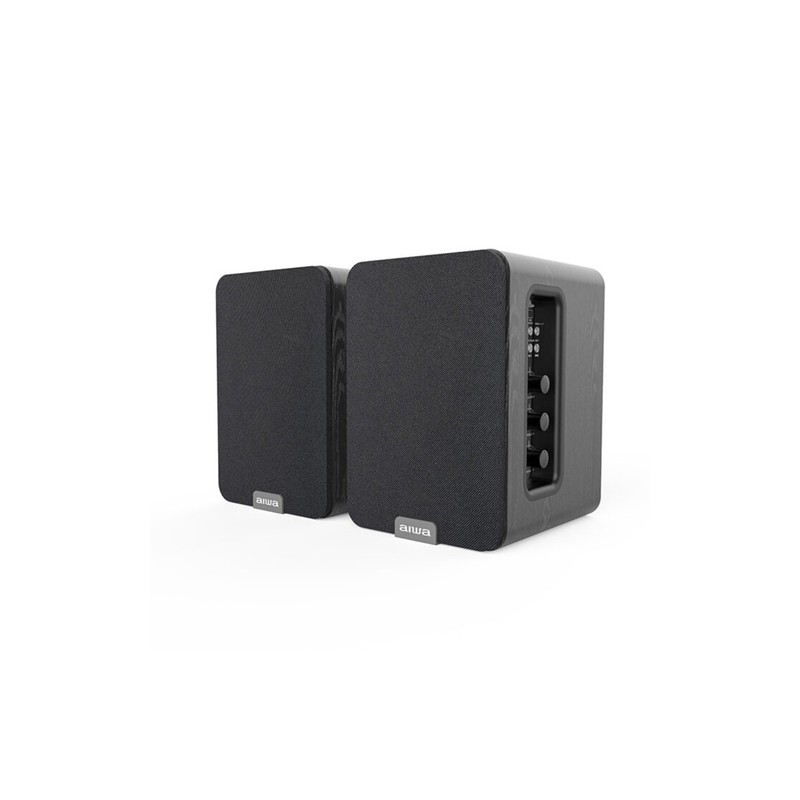 ALTAVOCES 2.0 HIFI AIWA ASPA200BK COLOR NEGRO 2x25W RMS HDMI ARC COAXIAL RCA BT 5.0 CONTROLES