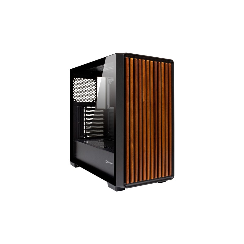 CAJA E-ATX TORRE UNYKA REVELAT MADEIRA BLACK 2x3.5" 2x2.5" 2xUSB3.0 1xUSB-C GPU 425mm FRONTAL MADERA