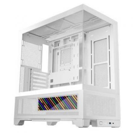 CAJA ATX SEMITORRE MARS GAMING MCLCDX BLANCO CRISTAL TEMPLADO CONTINUO LCD GPU 425mm 3x2.5 o 3x3.5