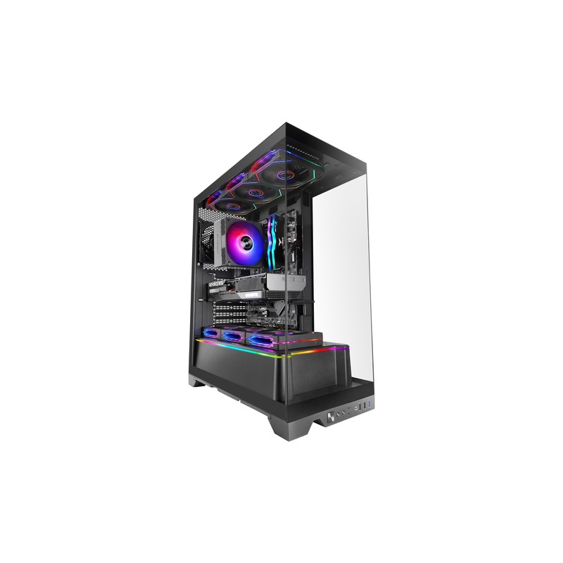 CAJA ATX SEMITORRE MARS GAMING MCPRISMA NEGRO TRIPLE CRISTAL TEMPLADO GPU MAX. 430mm 4x2.5