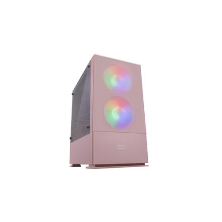 CAJA MICROATX GAMING MARS GAMING MCZ PINK FRONTAL MESH CON 2xVENTILADOR RGB VENTANA LATERAL TOTAL US