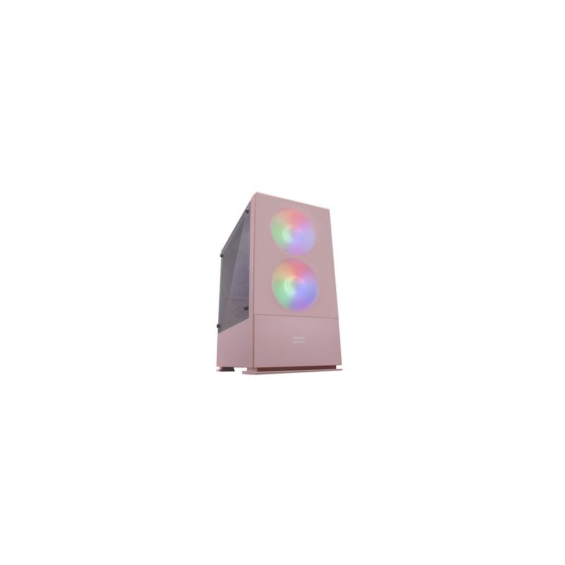 CAJA MICROATX GAMING MARS GAMING MCZ PINK FRONTAL MESH CON 2xVENTILADOR RGB VENTANA LATERAL TOTAL US
