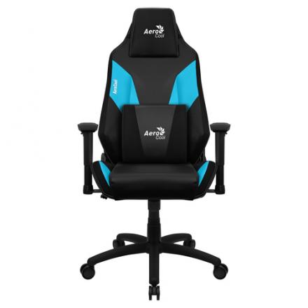 SILLA GAMER AEROCOOL ADMIRAL DISEÑO GAMING PROFESIONAL NEGRA CON DETALLES EN AZUL SISTEMA AIR REPOSA