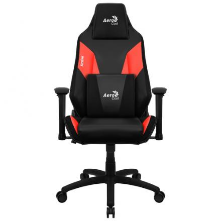 SILLA GAMER AEROCOOL ADMIRAL DISEÑO GAMING PROFESIONAL NEGRA CON DETALLES EN ROJO SISTEMA AIR REPOSA