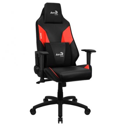 SILLA GAMER AEROCOOL ADMIRAL DISEÑO GAMING PROFESIONAL NEGRA CON DETALLES EN ROJO SISTEMA AIR REPOSA