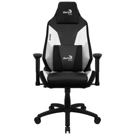 SILLA GAMER AEROCOOL ADMIRAL DISEÑO GAMING PROFESIONAL NEGRA CON DETALLES EN BLANCO SISTEMA AIR REPO