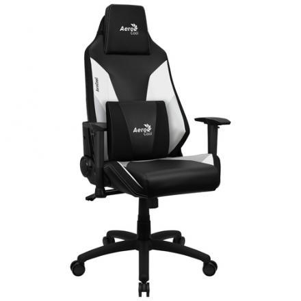 SILLA GAMER AEROCOOL ADMIRAL DISEÑO GAMING PROFESIONAL NEGRA CON DETALLES EN BLANCO SISTEMA AIR REPO