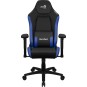 SILLA GAMING AEROCOOL CROWN DISEÑO PREMIUM CUERO SINTETICO AEROWEAVE NEGRA CON DETALLES EN AZUL REPO