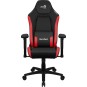 SILLA GAMING AEROCOOL CROWN DISEÑO PREMIUM CUERO SINTETICO AEROWEAVE NEGRA CON DETALLES EN ROJO REPO