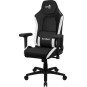 SILLA GAMING AEROCOOL CROWN DISEÑO PREMIUM CUERO SINTETICO AEROWEAVE NEGRA CON DETALLES EN BLANCO RE