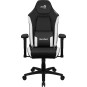 SILLA GAMING AEROCOOL CROWN DISEÑO PREMIUM CUERO SINTETICO AEROWEAVE NEGRA CON DETALLES EN BLANCO RE