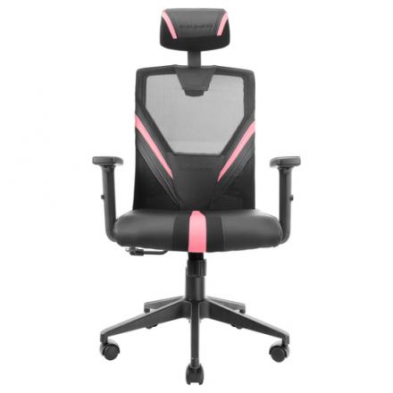 SILLA ERGONOMICA MARS GAMING MGC-ERGO NEGRA CON DETALLES EN ROSA RESPALDO EN MALLA TRANSPIRABLE AJUS