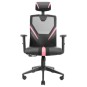 SILLA ERGONOMICA MARS GAMING MGC-ERGO NEGRA CON DETALLES EN ROSA RESPALDO EN MALLA TRANSPIRABLE AJUS