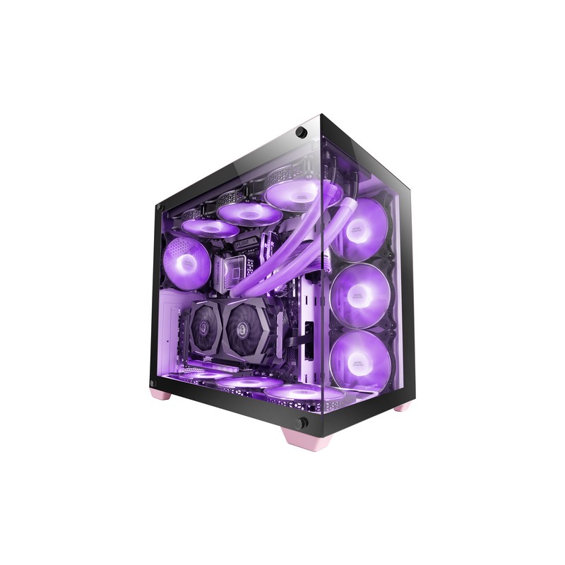 CAJA E-ATX TORRE GAMING MARS GAMING MCV4 PINK XXL PREMIUM CUSTOM DOBLE VENTANA DE CRISTAL TEMPLADO C