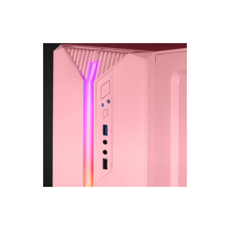 CAJA MICROATX GAMING MARS GAMING MC-S1 ROSA FRONTAL ARGB VENTILADOR TRASER FRGB VENTANA LATERAL SIN