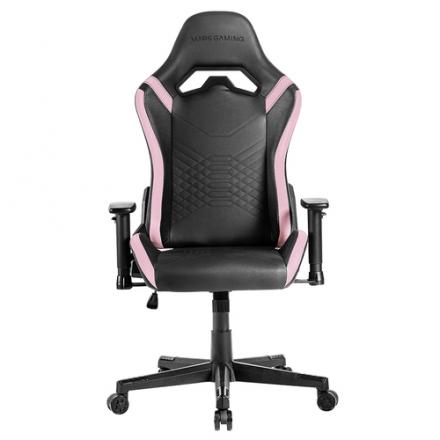 SILLA GAMER MARS GAMING MGCPROBPK NEGRA CON DETALLE ROSAS BRAZOS REGULABLES EN ALTURA RECLINABLE 135