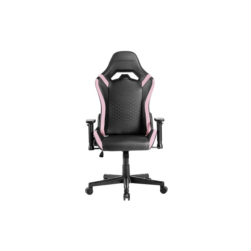 SILLA GAMER MARS GAMING MGCPROBPK NEGRA CON DETALLE ROSAS BRAZOS REGULABLES EN ALTURA RECLINABLE 135