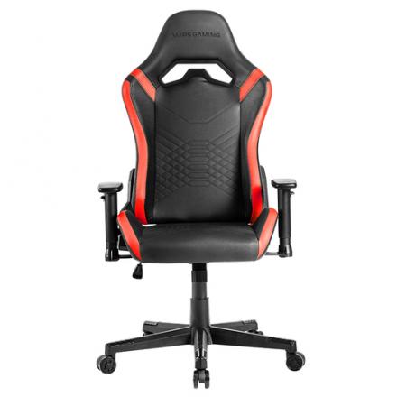 SILLA GAMER MARS GAMING MGCPROBR NEGRA CON DETALLE ROJOS BRAZOS REGULABLES EN ALTURA RECLINABLE 135º
