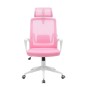 SILLA ERGONOMICA MARS GAMING MGCERGOLITEWPK ROSA CON DETALLES EN BLANCO RESPALDO EN MALLA TRANSPIRAB