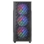 CAJA ATX SEMITORRE GAMING MARS GAMING MCGEO FRONTAL NEGRO DE MALLA GEOMETRICA 4x120mm FRGB RAINBOW