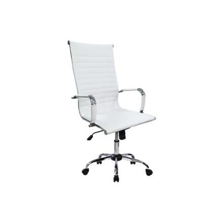 SILLA DE OFICINA EQUIP RESPALDO ALTO COLOR BLANCO RECUBRIMIENTO PU DE ALTA CALIDAD ERGONOMICA