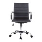 SILLA DE OFICINA EQUIP RESPALDO MEDIO COLOR NEGRO RECUBRIMIENTO PU DE ALTA CALIDAD ERGONOMICA