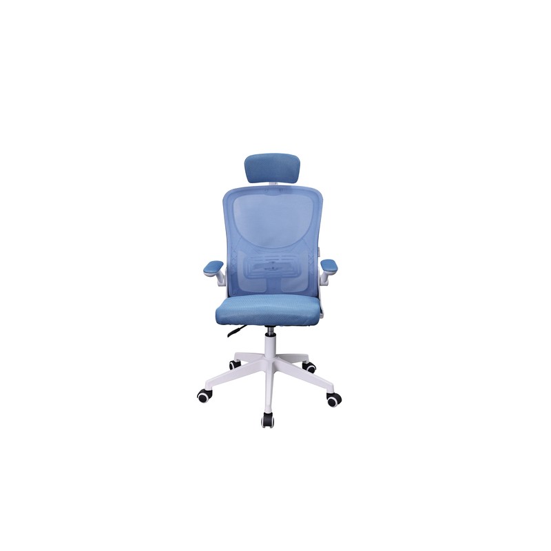 SILLA ERGONOMICA MARS GAMING MGCERGOPLUSWBL AZUL Y BLANCO MALLA TRANSPIRABLE REPOSACABEZAS