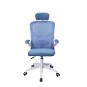SILLA ERGONOMICA MARS GAMING MGCERGOPLUSWBL AZUL Y BLANCO MALLA TRANSPIRABLE REPOSACABEZAS