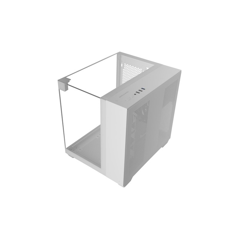 CAJA MICROATX GAMING MARS GAMING MCVISIONMW TRIPLE CRISTAL TEMPLADO GPU 330mm 1x3.5 1x2.5 BLANCO