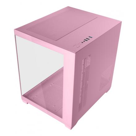 CAJA MICROATX CUBE MARS GAMING MC-VIEW2P ROSA CRISTAL CONTINUO GPU 330mm 1x3.5 3x2.5