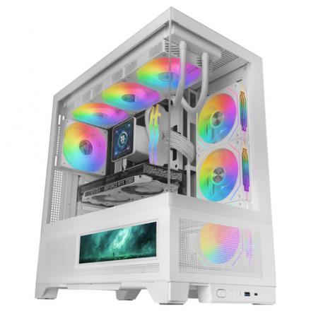 CAJA ATX SEMITORRE MARS GAMING MCLCDX BLANCO CRISTAL TEMPLADO CONTINUO LCD GPU 425mm 3x2.5 o 3x3.5