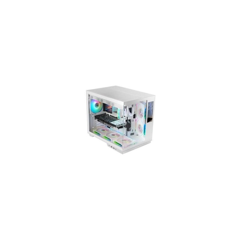 CAJA ATX CUBE MARS GAMING MCMIRAGE BLANCO CRISTAL CONTINUO LCD GPU 400mm 1x3.5 2x2.5